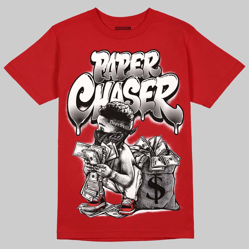 Jordan 4 Retro Toro Bravo DopeSkill T-Shirt Paper Chaser Boy Graphic Streetwear - Red