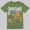 Olive Sneakers DopeSkill T-Shirt Study Hard Graphic Streetwear - military green