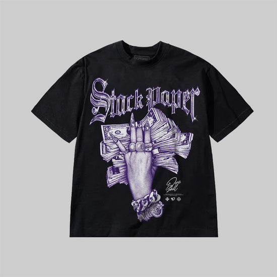 PURPLE Sneakers DopeSkill Premium T-Shirt Stack Paper Graphic Streetwear - Black