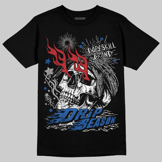 Jordan 3 "True Blue" DopeSkill T-Shirt Drip Season Graphic Streetwear - Black