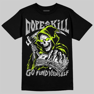 Max 95 Big Bubble Neon Yellow DopeSkill T-Shirt Go Fund Your Self Graphic Streetwear - Black