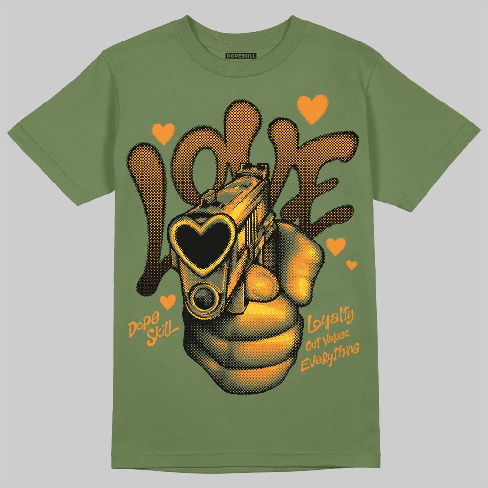 Olive Sneakers DopeSkill T-Shirt Love Shot Graphic Streetwear - Military Green