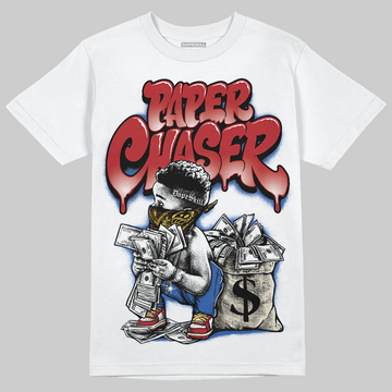 Fragment x UNION x Jordan 1 High OG “Varsity Red/Sport Royal” DopeSkill T-Shirt Paper Chaser Boy Graphic Streetwear - White