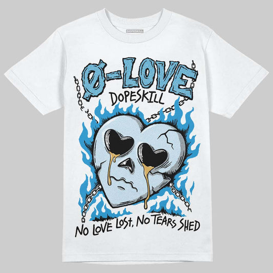 Jordan 4 Denim “Worn Blue” DopeSkill T-Shirt Crying Heart Graphic Streetwear - White