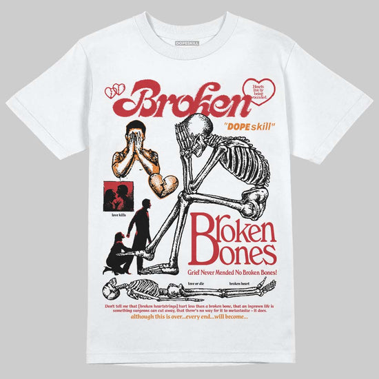 Jordan 5 "Sunset" DopeSkill T-Shirt Broken Bones Graphic Streetwear - White
