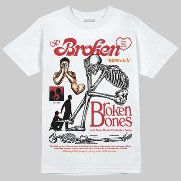 Jordan 5 "Sunset" DopeSkill T-Shirt Broken Bones Graphic Streetwear - White