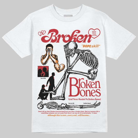 Jordan 5 "Sunset" DopeSkill T-Shirt Broken Bones Graphic Streetwear - White