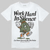 Jordan 4 Retro OG SP Undefeated (2025) DopeSkill T-Shirt Work Hard In Silence Graphic Streetwear - White