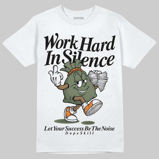 Jordan 4 Retro OG SP Undefeated (2025) DopeSkill T-Shirt Work Hard In Silence Graphic Streetwear - White