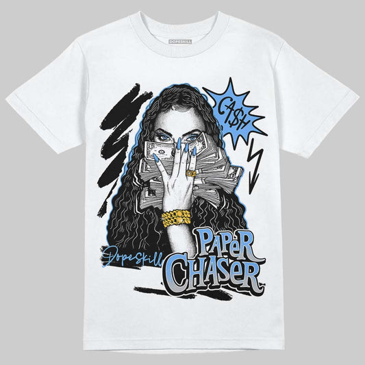 Jordan 5 Black University Blue DopeSkill T-Shirt NPC Graphic Streetwear - White