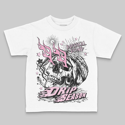 Jordan 12 GS “Pearl Pink” DopeSkill Toddler Kids T-shirt Drip Season Graphic Streetwear - White 