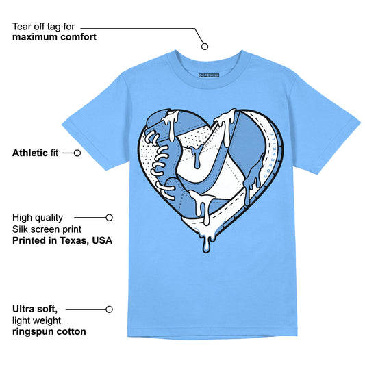 Dunk White Polar Blue DopeSkill University Blue T-shirt Heart Jordan Graphic