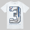Jordan 3 "True Blue" DopeSkill T-Shirt No.3 Graphic Streetwear - White