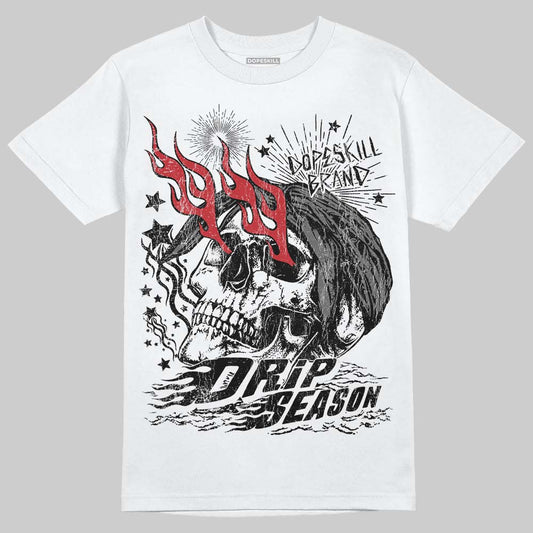 Jordan 4 “Black Cat” (2025) DopeSkill T-Shirt Drip Season Graphic Streetwear - White