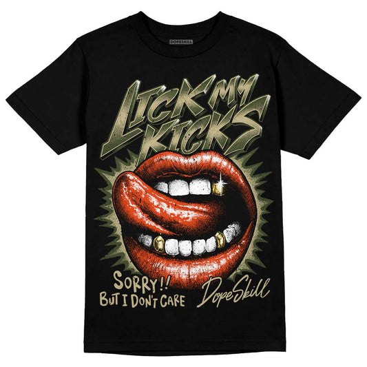 Olive Sneakers DopeSkill T-Shirt Lick My Kicks Graphic Streetwear - Black