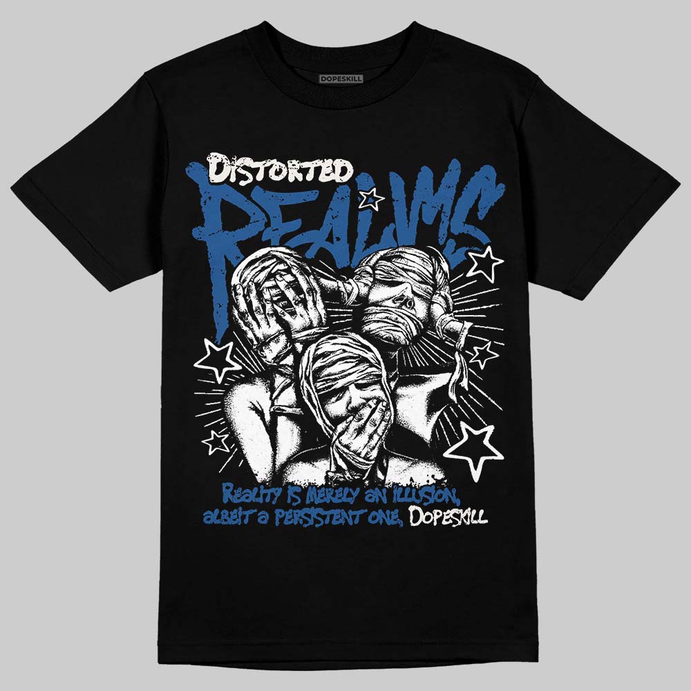 Jordan 1 Low OG “Storm Blue” DopeSkill T-Shirt Distorted Realms Graphic Streetwear - Black
