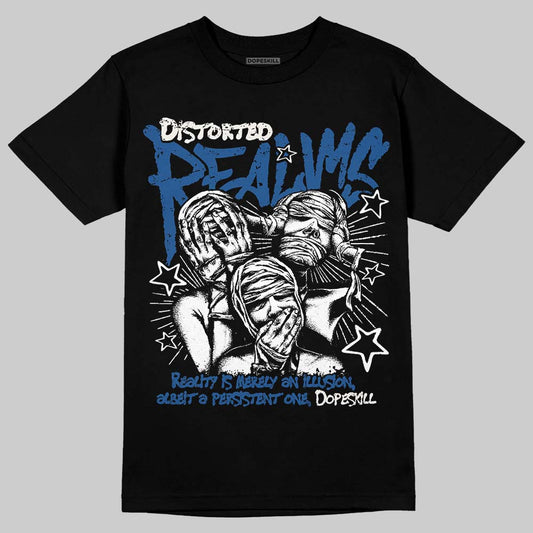 Jordan 1 Low OG “Storm Blue” DopeSkill T-Shirt Distorted Realms Graphic Streetwear - Black