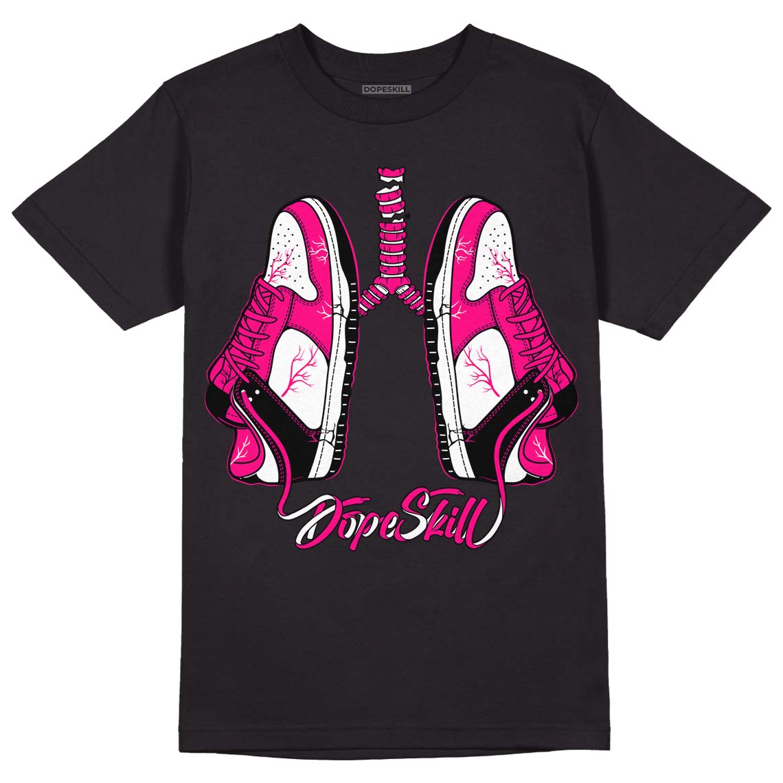 Jordan 1 Low GS “Fierce Pink” Dopeskill T-Shirt Breathe Graphic Streetwear - Black