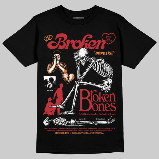 Jordan 5 "Sunset" DopeSkill T-Shirt Broken Bones Graphic Streetwear - Black