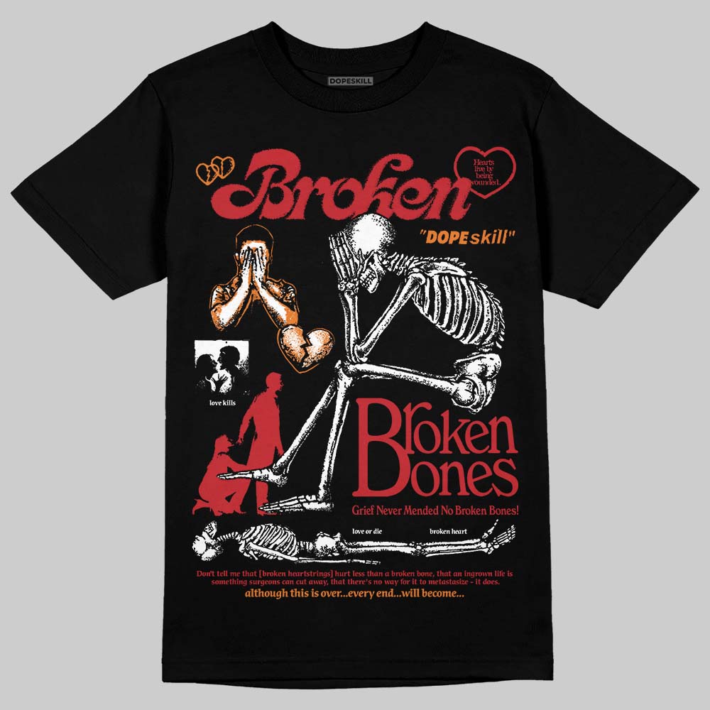 Jordan 5 "Sunset" DopeSkill T-Shirt Broken Bones Graphic Streetwear - Black