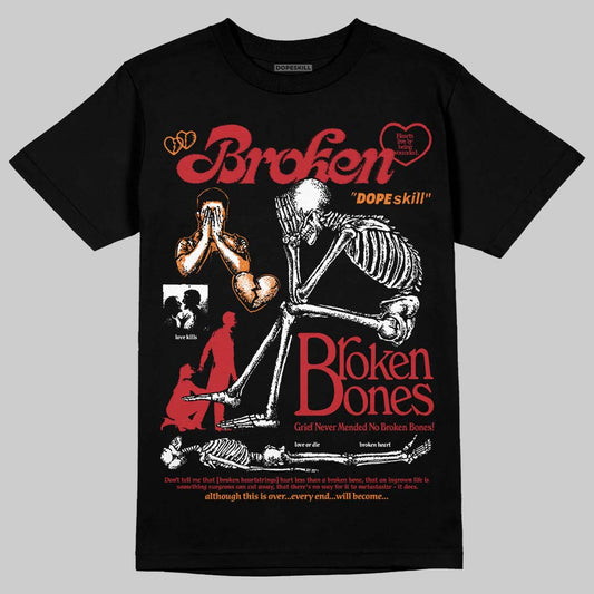 Jordan 5 "Sunset" DopeSkill T-Shirt Broken Bones Graphic Streetwear - Black