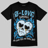 Jordan 4 Denim “Worn Blue” DopeSkill T-Shirt Crying Heart Graphic Streetwear - Black