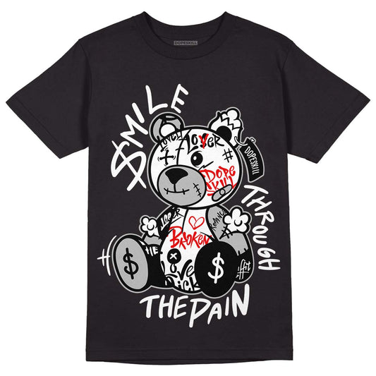 Dunk Low Panda White Black DopeSkill T-Shirt Smile Through The Pain Graphic Streetwear - Black