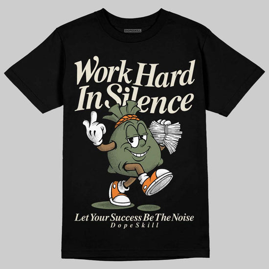 Jordan 4 Retro OG SP Undefeated (2025) DopeSkill T-Shirt Work Hard In Silence Graphic Streetwear  Black