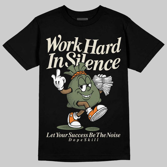 Jordan 4 Retro OG SP Undefeated (2025) DopeSkill T-Shirt Work Hard In Silence Graphic Streetwear  Black