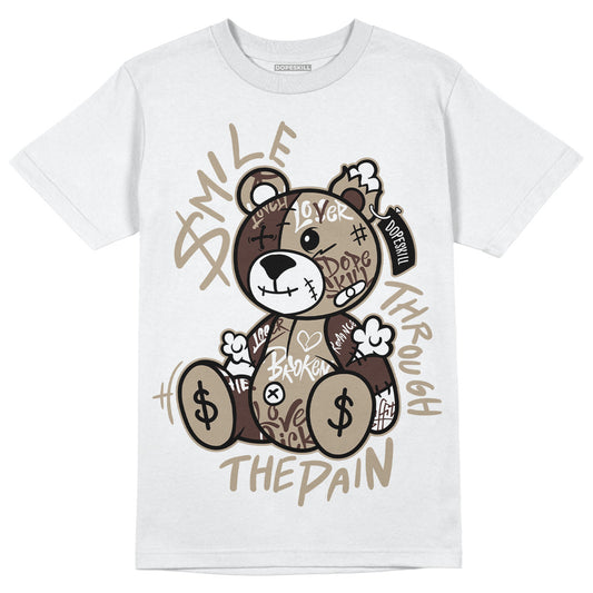 Jordan 1 High OG “Latte” DopeSkill T-Shirt Smile Through The Pain Graphic Streetwear - White