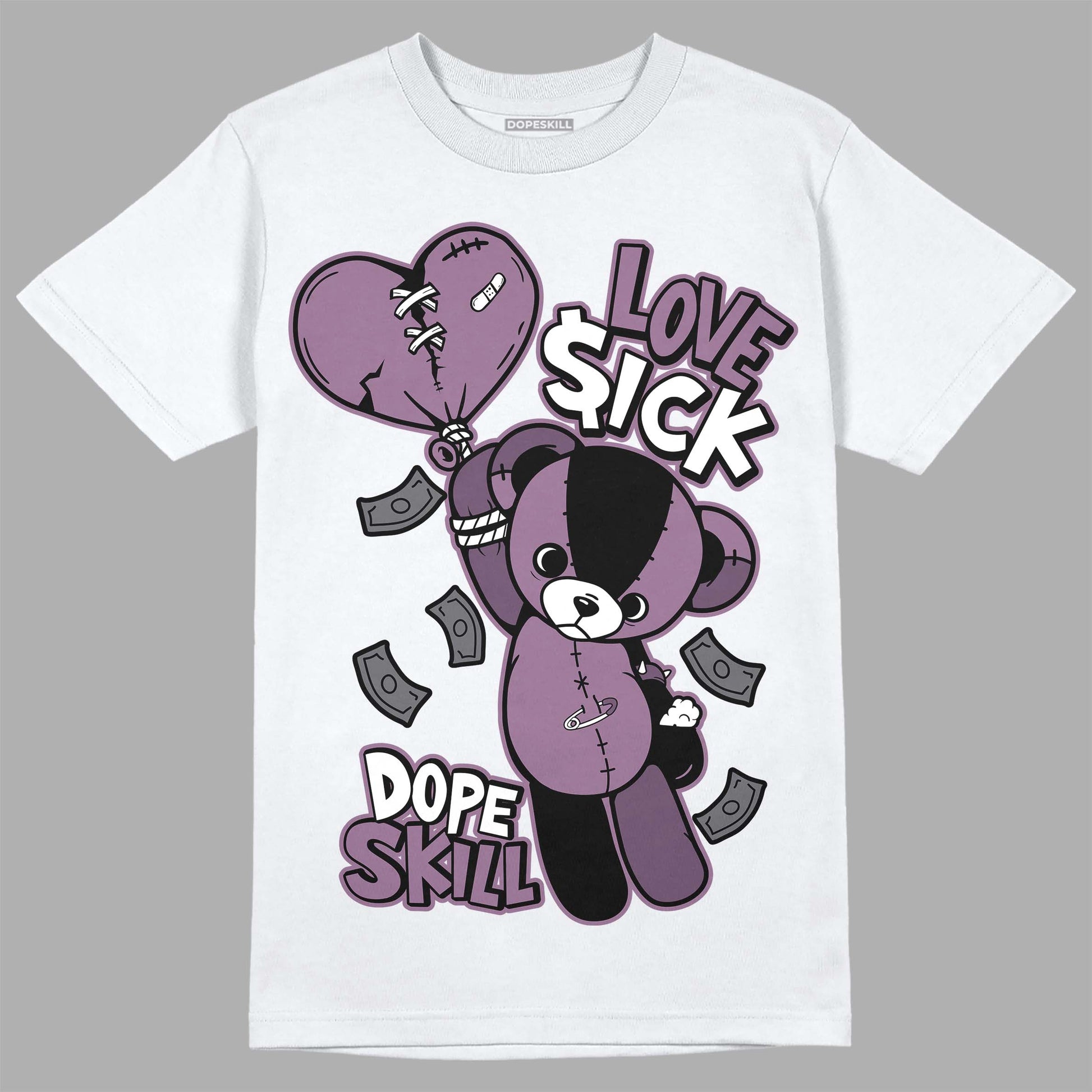 Jordan 2 “Mauve/Off-Noir” DopeSkill T-Shirt Love Sick Graphic Streetwear - WHite 