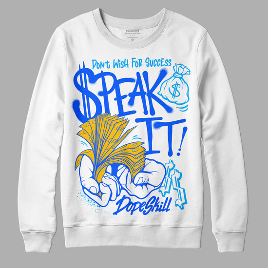 Royal Blue Sneakers DopeSkill Sweatshirt Speak It Graphic Streetwear - White