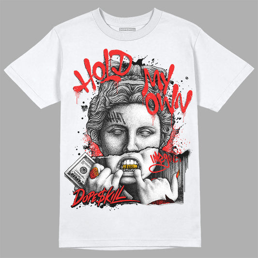 Jordan Spizike Low Bred DopeSkill T-Shirt Hold My Own Graphic Streetwear - White 