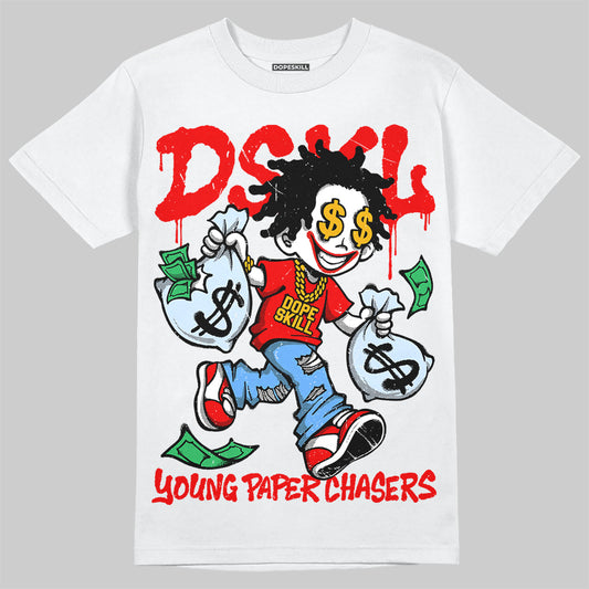 Jordan 11 Cherry DopeSkill T-Shirt Young Paper Chasers Graphic Streetwear - White