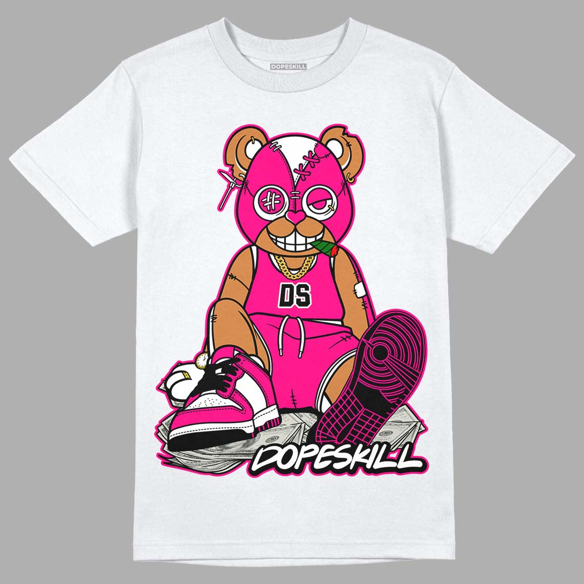 Jordan 1 Low GS “Fierce Pink” Dopeskill T-Shirt Greatest Graphic Streetwear - White