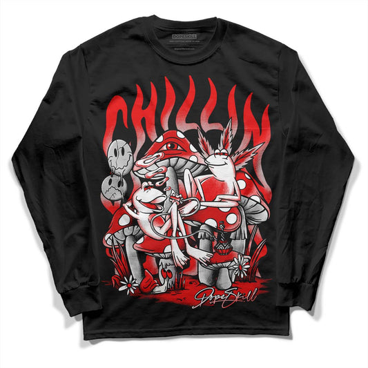 Jordan 12 “Cherry” DopeSkill Long Sleeve T-Shirt Chillin Graphic Streetwear - Black