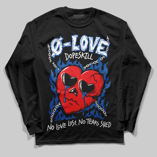 Jordan 12 “Blueberry” DopeSkill Long Sleeve T-Shirt Crying Heart Graphic Streetwear - Black