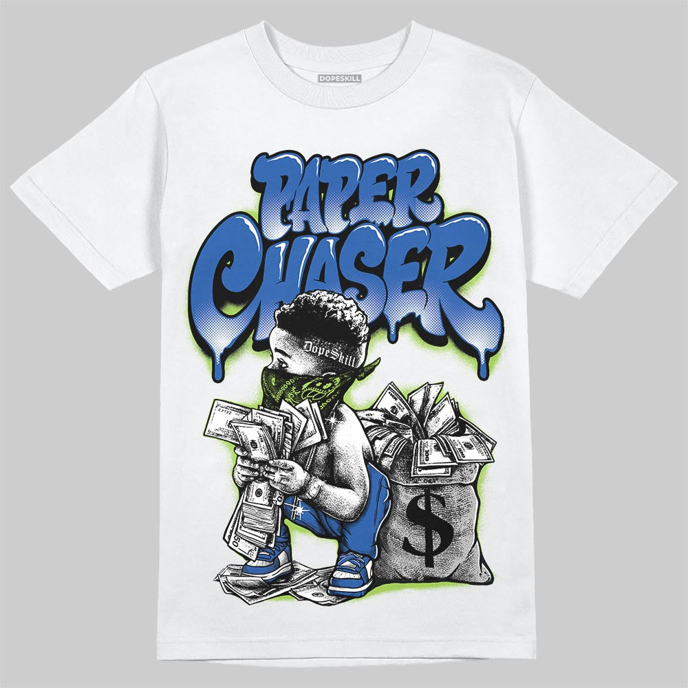 Air Griffey Max 1 Varsity Royal and Volt DopeSkill T-Shirt Paper Chaser Boy Graphic Streetwear - White