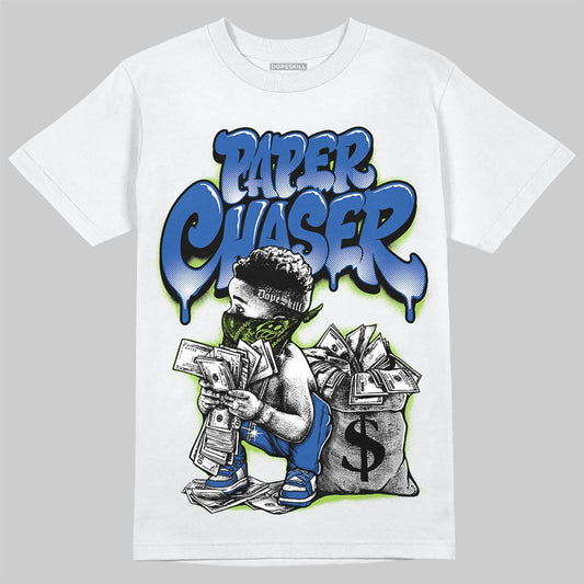 Air Griffey Max 1 Varsity Royal and Volt DopeSkill T-Shirt Paper Chaser Boy Graphic Streetwear - White