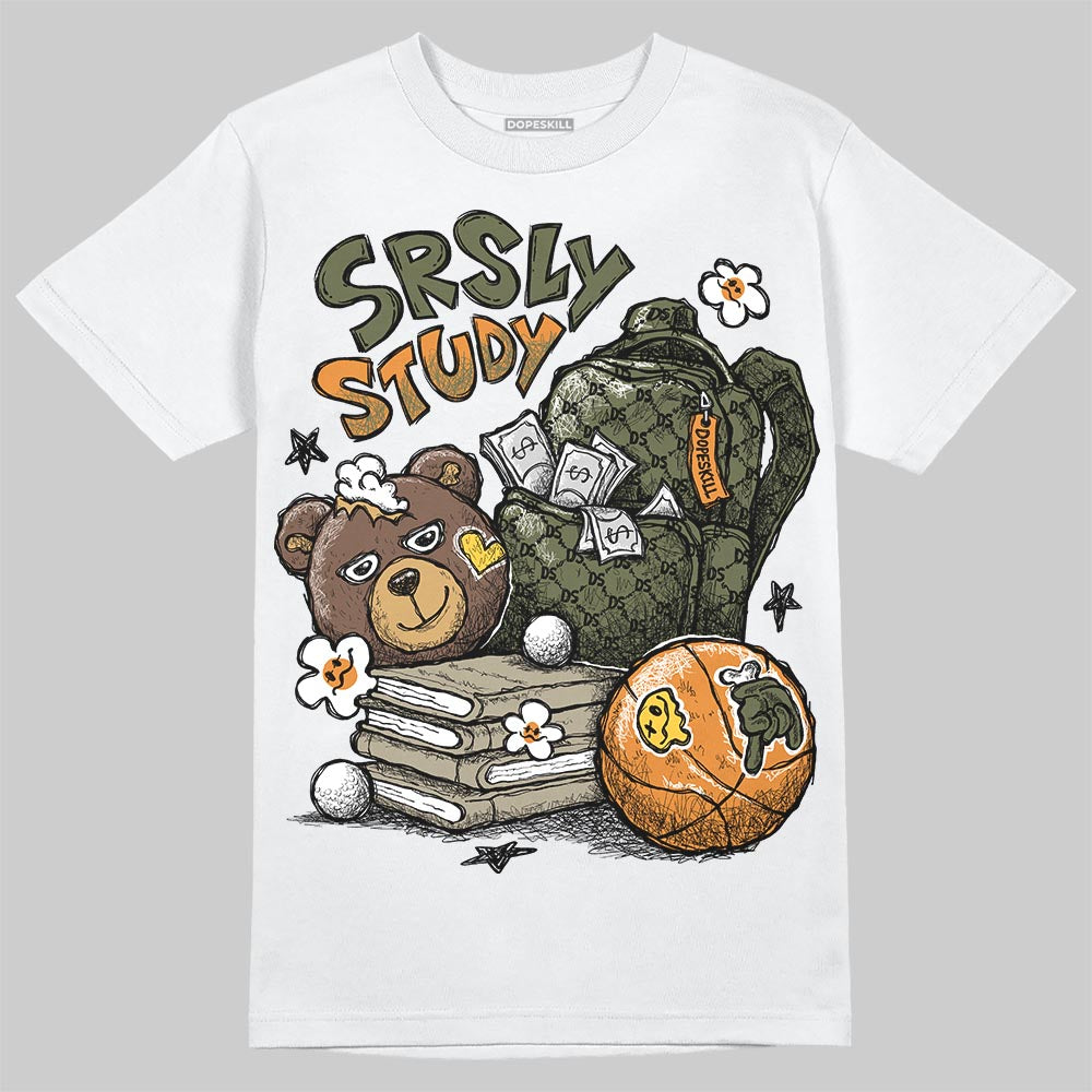 Olive Sneakers DopeSkill T-Shirt SRSLY Study Graphic Streetwear - White
