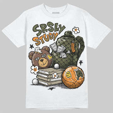 Olive Sneakers DopeSkill T-Shirt SRSLY Study Graphic Streetwear - White