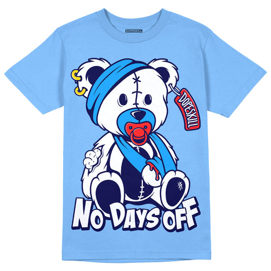 Dunk Low Retro White Polar Blue DopeSkill University Blue T-shirt Hurt Bear Graphic Streetwear