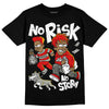 Jordan 3 Retro Fire Red DopeSkill T-Shirt No Risk No Story Graphic Streetwear - Black