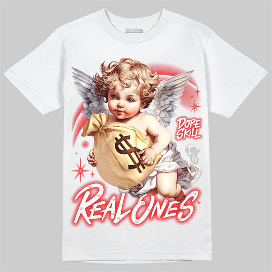 Jordan 13 Chicago DopeSkill T-Shirt Real Ones Angel Graphic Streetwear - White