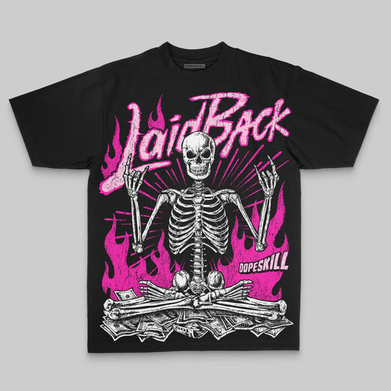 Pink Oversize Print Laid Back DopeSkill Graphic Premium T-shirt Streetwear - black