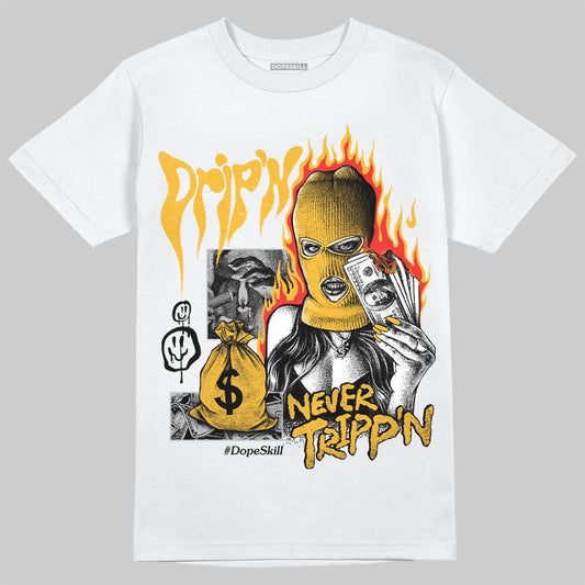 Jordan 5 'Tokyo' DopeSkill T-Shirt Drip'n Never Tripp'n Graphic Streetwear - White