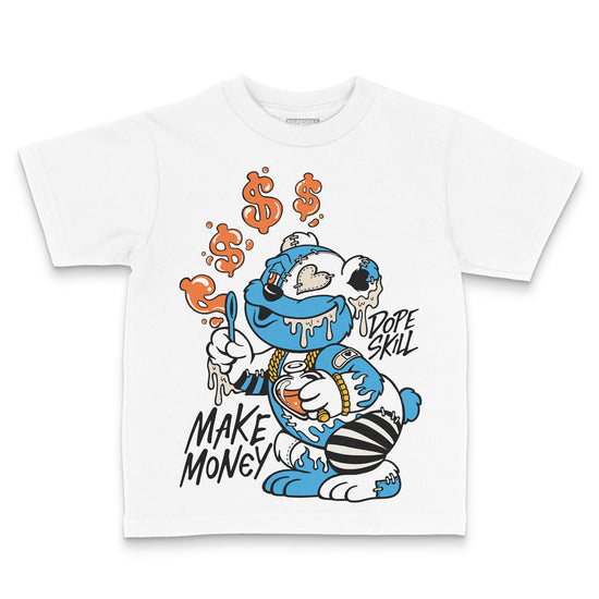 Jordan 1 High OG “UNC” Reimagined DopeSkill Toddler Kids T-shirt Make Money Graphic Streetwear - White