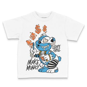 Jordan 1 High OG “UNC” Reimagined DopeSkill Toddler Kids T-shirt Make Money Graphic Streetwear - White