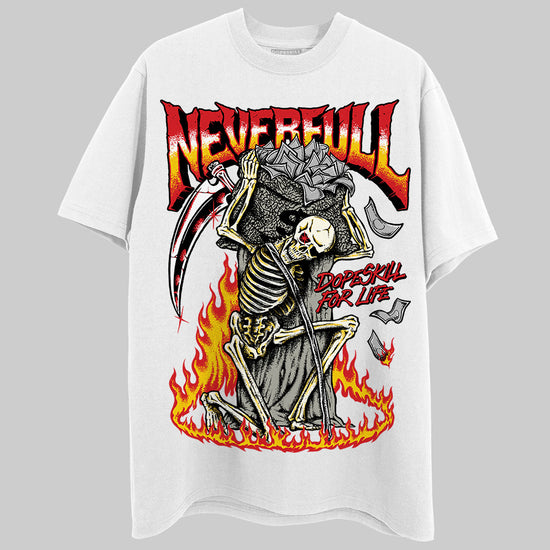 Jordan 3 Retro Fire Red DopeSkill T-Shirt NeverFull Graphic Streetwear - White