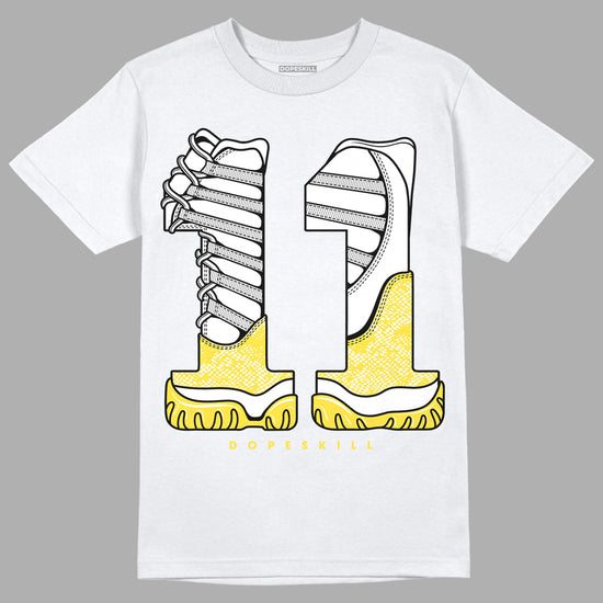 Jordan 11 Low 'Yellow Snakeskin' DopeSkill T-Shirt No.11 Graphic Streetwear - White